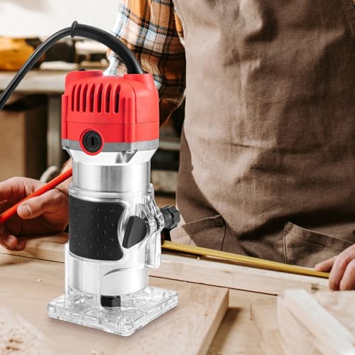 Trintion 1/4" Electric Hand Trimmer 30000RPM Wood Trimmer Palm Router Power Routers Tool for Wood/Laminate Flooring(Red) 3 Trintion 1/4" Electric Hand Trimmer 30000RPM Wood Trimmer Palm Router Power Routers Tool for Wood/Laminate Flooring(Red) - Image 3