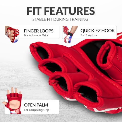 Image of WYOX MMA Gloves for Men & Women - Open Palm MMA Sparring Gloves with Multi-Layer Knuckle & Thumb Padding, Wrist Support, Fingerless Punching Bag Gloves for Grappling, Kickboxing, Muay Thai & Training