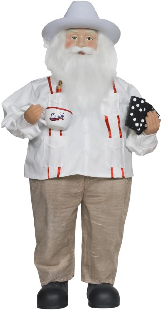 Cuban Santa Claus 34 Inch Figurine with Guayabera