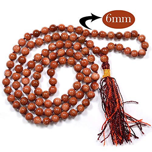 Image of Reiki Crystal Products Natural Reiki Feng-Shui Mala Necklace 6 mm Crystal Stone 108 Bead Jaap Mala for Men and Women