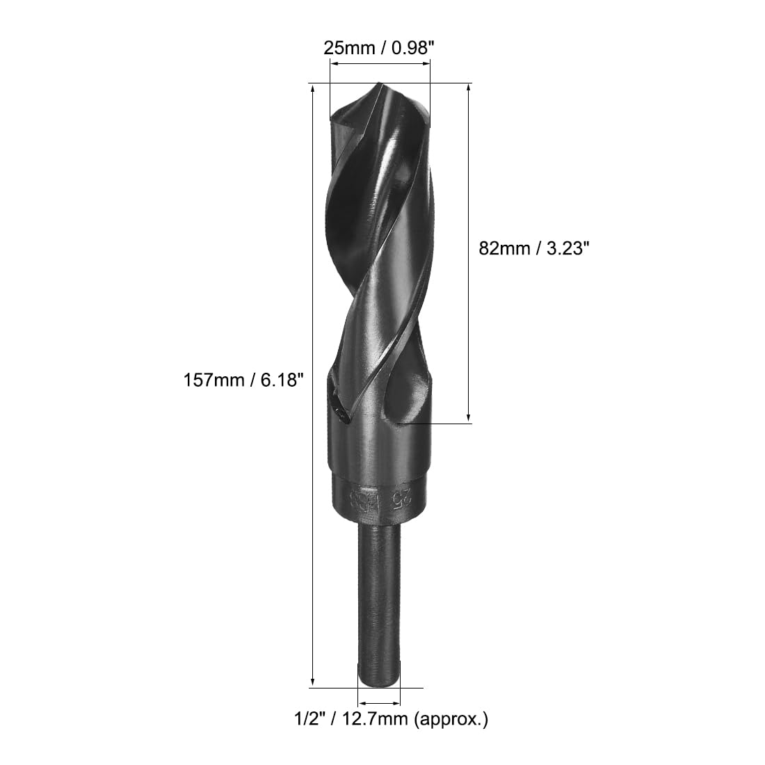 sourcing map 1 Stk.Bohrer Spitze HSS 9341 1/2''Direkt Schaft 25mm de