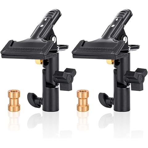 UTEBIT Photography Reflector Holder for Light Stand(2 Pack),Heavy Duty Metal Clamp Holder, Light Reflector with Stand, Photo Umbrella Clamps for Studio, Light Stand Cover