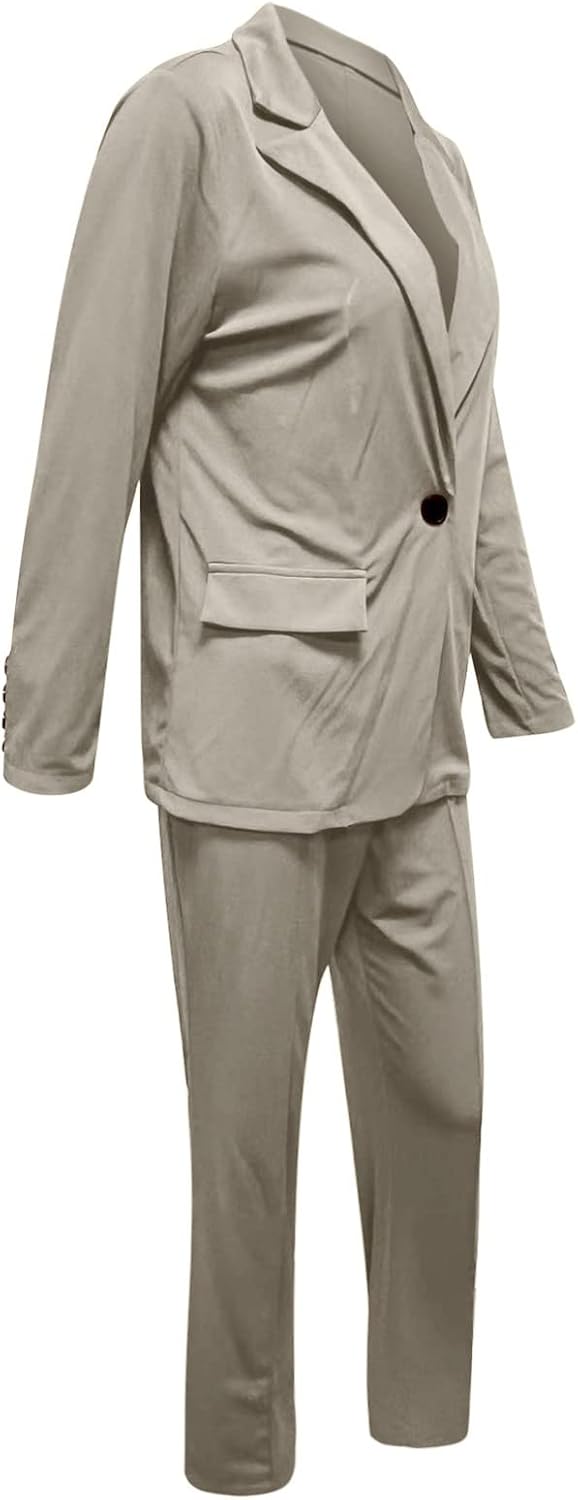 Womens Blazer Sets 2 Piece Outfits Pants Suits Dressy Business Casual Outfits Blazers Pantsuit Set Work Office Jacket