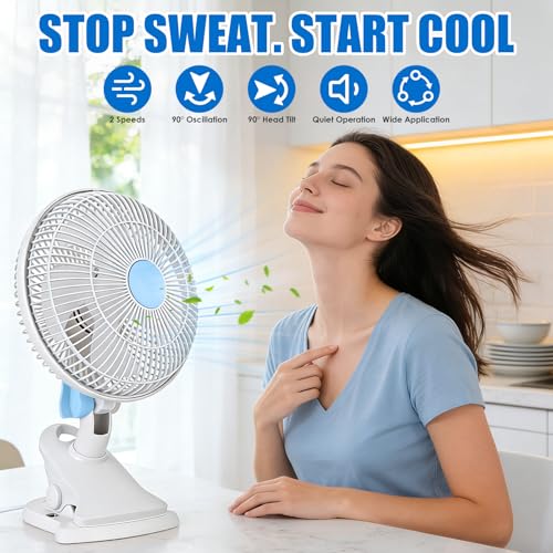 Ventilador portátil recargable TeqHome para un ambiente fresco en la oficina o el hogar 6