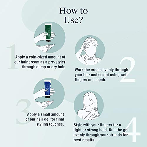 Image of Arata Styling Combo of 2 - Hair Cream (50 ML) & Styling Hair Gel (50 ML) | For Glossy & Matte Looks | Soft & Strong Hold | Defined, Frizz-Free Hair | Adds Texture & Boosts Moisture | For All Hair Types