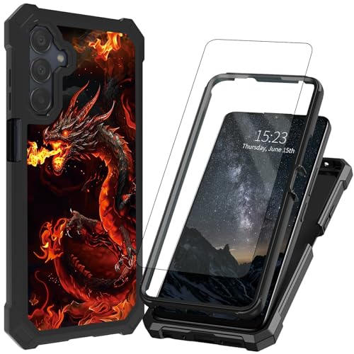 Coque Samsung Galaxy A15 5G pour adolescent style dragon rouge antichoc au collège