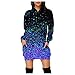 YRASILAND Pulloverkleid Damen Damenmode Casual Prints Tasche Hüfttasche Lange Ärmel Hoodies Sweatshirts Kleid Satin Kleid kurz Partykleidschwarz Winterkleid Damen festlich Strickkleid sexy