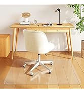 [Amazon.co.jp] TITIROBA Chair Mat, Floor Protection Mat, 35.4 x 47.2 inches (90 x 120 cm), Chair Mat, Floor Mat, PVC Mat, Transparent, Clear, Prevents Floor Scratches, Soundproofing, Double-Sided Tape Included, Stays in Place
