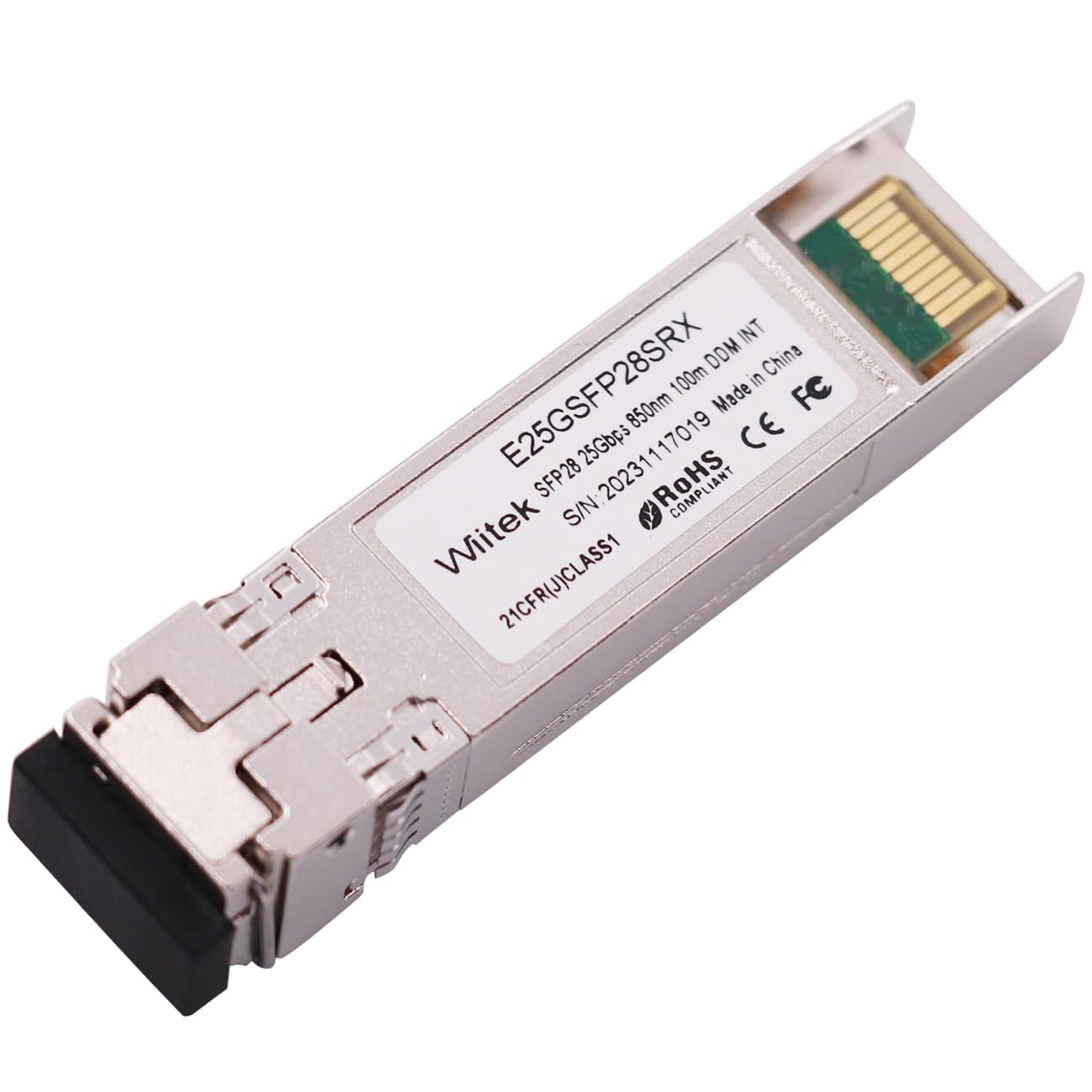 Wiitek25G SFP28 SFP+ Optical Transceiver, 25GBase-SR Module, 850nm MMF, up to 100meters, Compatible for Intel E25GSFP28SRX