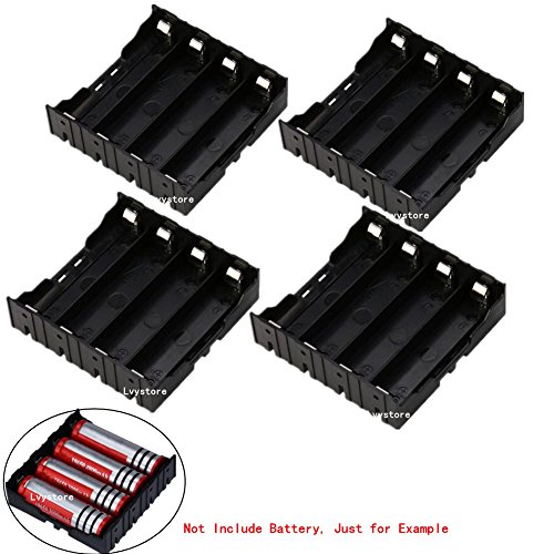 18650 Battery Case Holder, 4 Pcs 4 Slots x 3.7V DIY Battery Storage