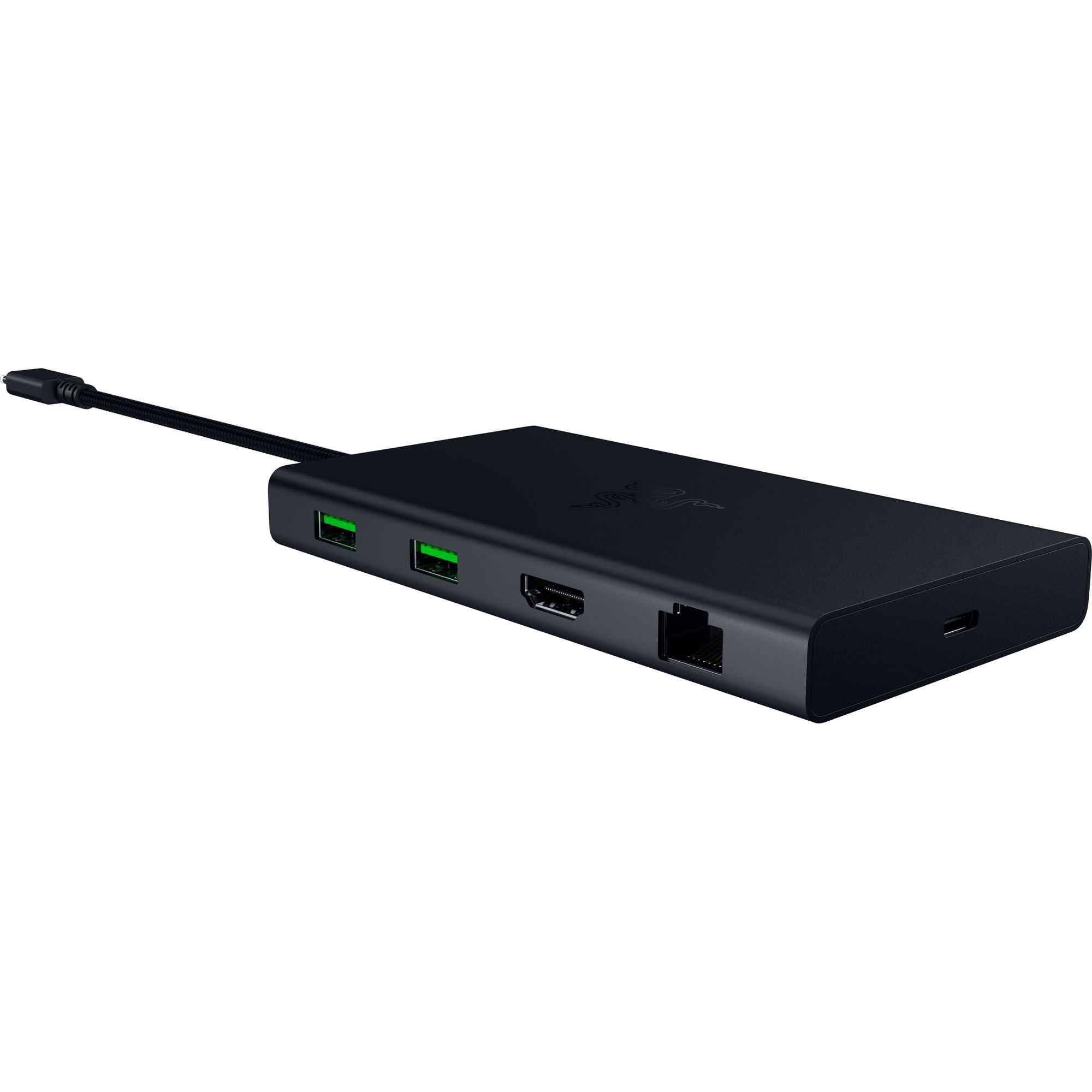 Razer Station d'accueil USB-C - 11 Ports avec HDMI, Gigabit Ethernet, Port Audio 3,5 mm, USB-A et -C, Compatible avec Windows et Mac (Sortie d'écran avec 4K, Son Surround 7.1) Noir