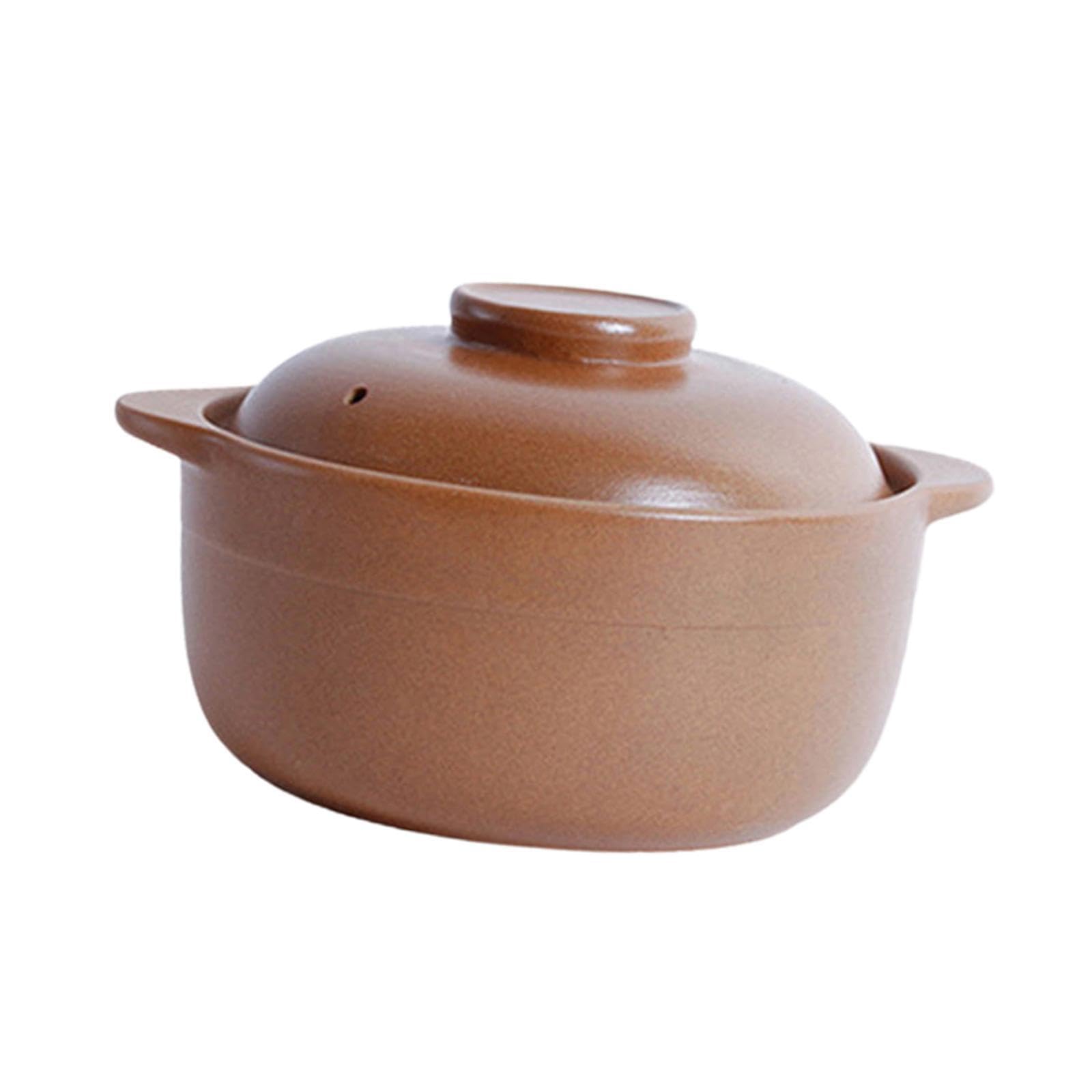 Pentola in terracotta per la cottura del riso, pentola in argilla che offre un traspirante per la preparazione di pasti nutrienti. terracotta per il, 1.6L