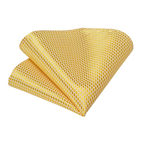 Image of DiBanGu Mens Solid Color Tie and Pocket Square Set Woven Silk Plain Necktie & Handkerchief for Men Wedding Party Formal