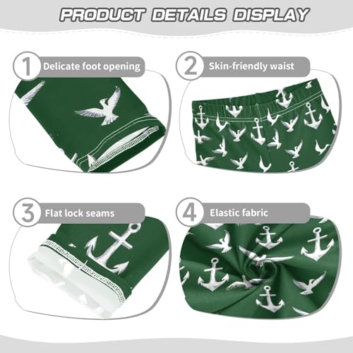 ALAZA Girls' Leggings Children's Yoga Pants Skinny Printed Dance Sea Gull Green Bird Comfortable 4T2