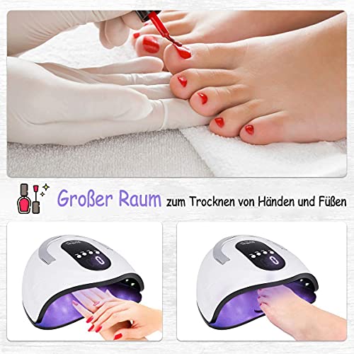 Nagellampe, 120W Nageltrockner LED/UV Lampe für Nägel, Auto-Sensor Aushärtelampe mit 4 Timer Einstellungen, Abnehmbarer… – Bild 5