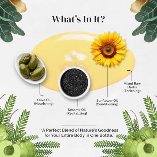 Image of Rubz Ayurvedic Therapeutic Massage Oil For Body & Mind | For Stress Relief & Skin Rejuvenation | Improves Mobility & Flexibility | Suitable For All Skin Types | 1 Lit
