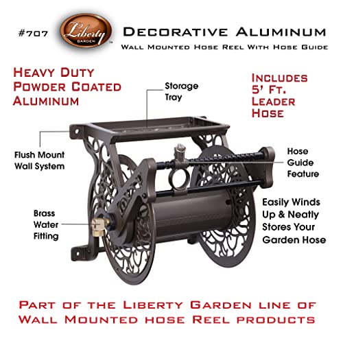 Liberty Garden 707 Decorative Wall Mount Garden Guide Hose Reel, Bronze Liberty Garden 707 Decorative Wall Mount Garden Guide Hose Reel, Bronze