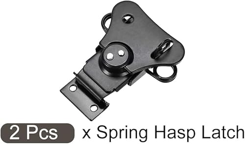 Miniatura 5 de METALLIXITY Pestillo giratorio de mariposa con resorte (2.559 in2.56 pulgadas), 2 abrazaderas de palanca de hierro chapado en hierro con ojo de