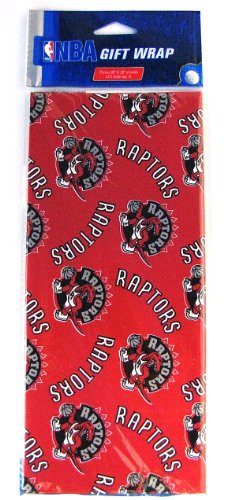 Pro Specialties Group NBA Toronto Raptors Sports-Themed Gift Wrap, 30 Inches x 20 Inches, 3 Sheets, Red, Semi-Gloss, Casual/Sports Event