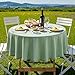 IVAPUPU Textured Linen 54 Inch Round Tablecloth - Sage Green Waterproof Spill-Proof Wipeable Table Cloth Wrinkle Free Circle Dining Table Cover for Spring Easter Decor Birthday Farmhouse 1-3 Seats