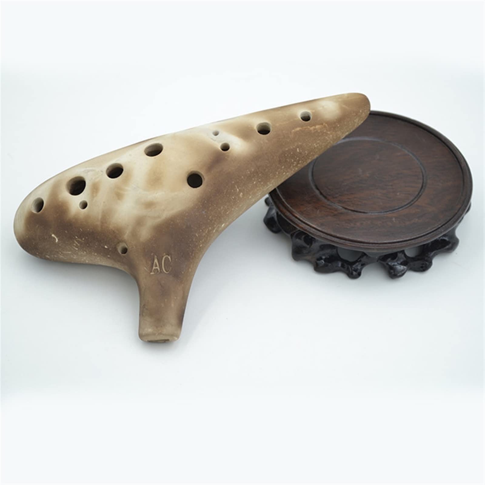Anfänger Ocarina 12-Loch Geräucherte Alt-C-Taste (AC) Beliebte Biskuit-Keramik-Okarina 12-Loch-Studenten-Okarina-Musikinstrument Ocarina Musikinstrument