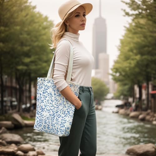 Image of itgowisa Canvas Tote Bag with Zipper Pocket, Travel Shopping Book Bag for Women, Gifts for Teachers, Nurses, Plant Lovers