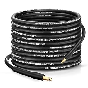 KiloSton 15M Steel Wire Braided Washer Hose – Kink-Resistant, 248Bar / 3600 PSI, Burst-Resistant Replacement Hose for Karcher K2 K3 K4 K5 K6 K7 Series, All-Weather Use