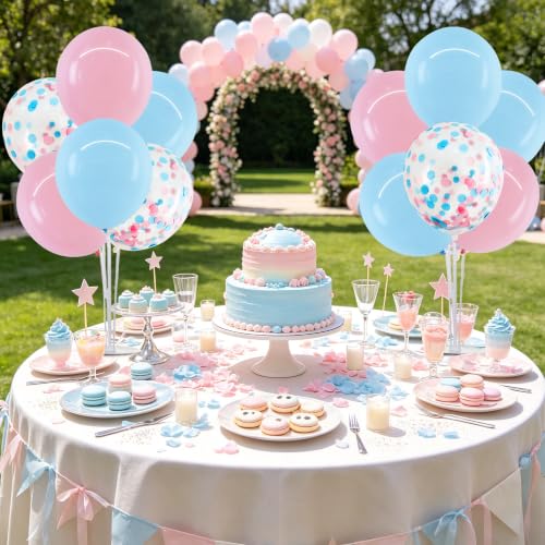 Image of TONIFUL 4 Set Light Pink Blue Balloon Stand Balloon Centerpieces for Table