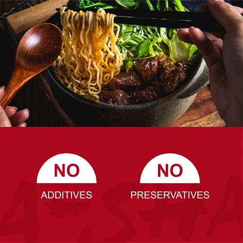 A-Sha Healthy Ramen Noodles, Tainan Noodles With Original Sauce, Vegetarian Noodles, Curly, Thin Noodles, 1 Bag, 5 Servings #TOP3
