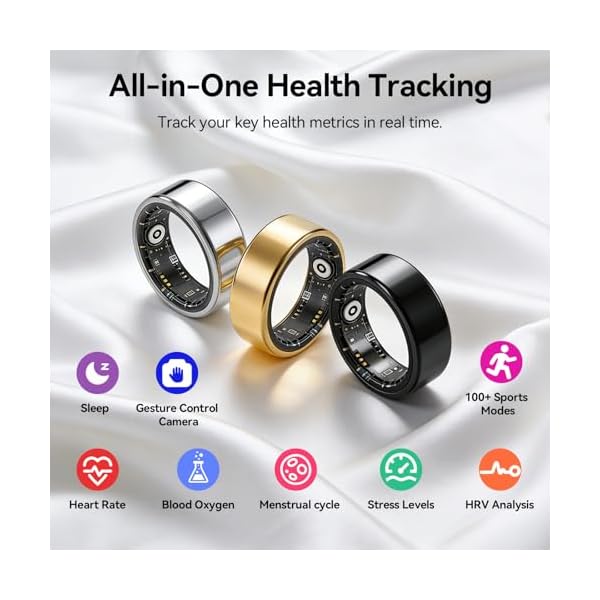 Smart Ring Fitness Tracker, Heart Rate Monitor, Sleep Tracker for Women Men - Image 3
