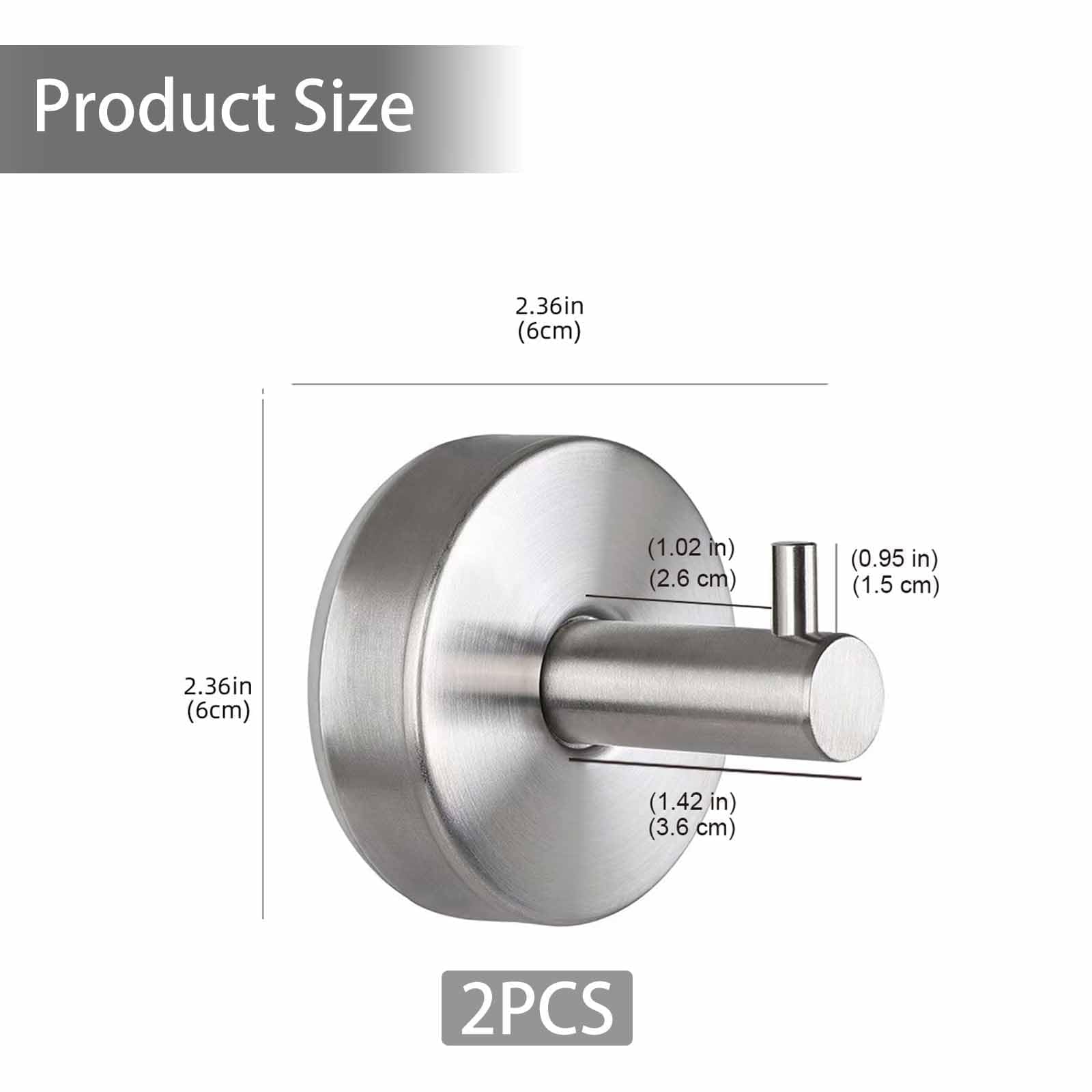 2 ganci a ventosa, portasciugamani senza foratura, in acciaio inox extra forte, capacità di carico 6,8 kg, gancio da parete per bagno e cucina