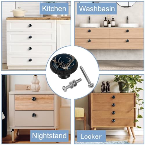 Boutons de placard de cuisine en bois d'élan pour commode chalet - 7