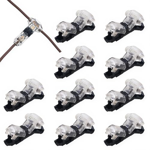 CESFONJER 10 Pcs T-Tap Cable Conector Surtido Kit, Terminales de Cable Robacorriente Eléctrico de Empalme Rápido Conectores Kit, para Conector de Conexión de Alambre 20-22AWG