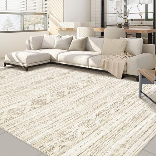 Nakagishi 8x10 Area Rugs Living Room: Washable Boho Large Neutral