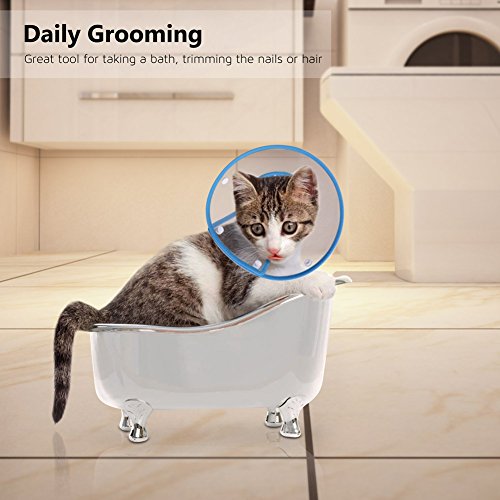 PETBABA Dog Cone Collar in Recovery, Clear Elizabethan Not Block Vision, Soft Padded E-Collar Protect Neck, Suitable Kitten Cat Puppy Pet in Surgery Remedy Grooming - M in Blue - Thumbnail 5