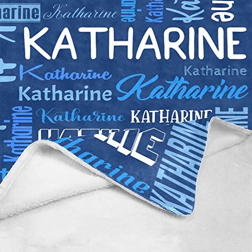 Personalized Blanket for Kids Adults Personalized Name Blanket Custom Blanket with Name Personalized Gifts for Christmas Birthday Valentines Day Mothers Fathers Day (Dark Blue, 40"x50")