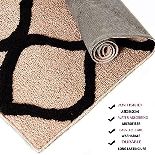 Image of Anti Skid Bedside Runner Carpet | Mat for Bedroom, Living Room, Floor and Home Decor (Cream, 2x4)