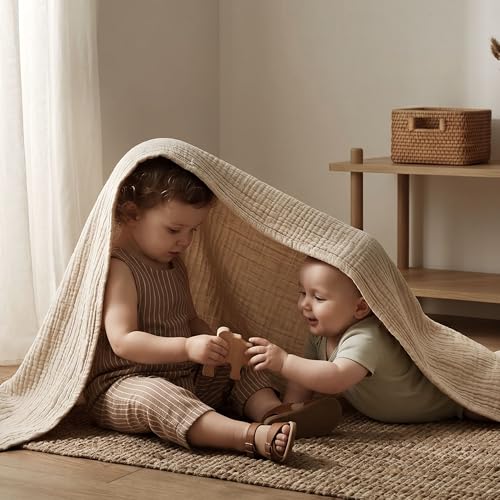 Image of Muslin Swaddle Blankets for Newborn, 3 Pack Breathable Soft Receiving Blanket, Large 38 x 40 inches Swaddle Wrap Burping Clothes Diapers, Essentials Infant Shower Items, Toddler Gift (Graceful Colors)