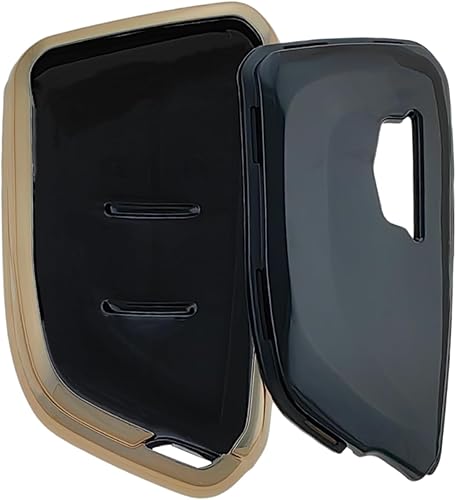 Miniatura 2 de Funda para llavero de TPU compatible con Cadillac Escalade Escalade ESV (6 botones) (negroblanco)