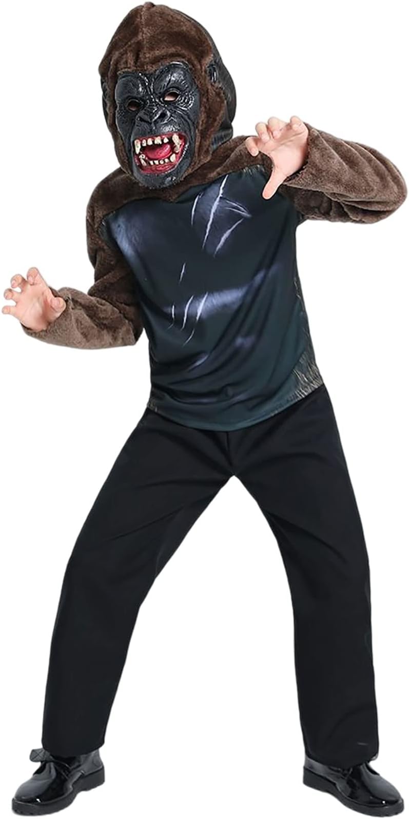 iminfitKids King of the Kong Costume Children Gorilla Costume 3D Printing Full Body Suit for Halloween Cosplay