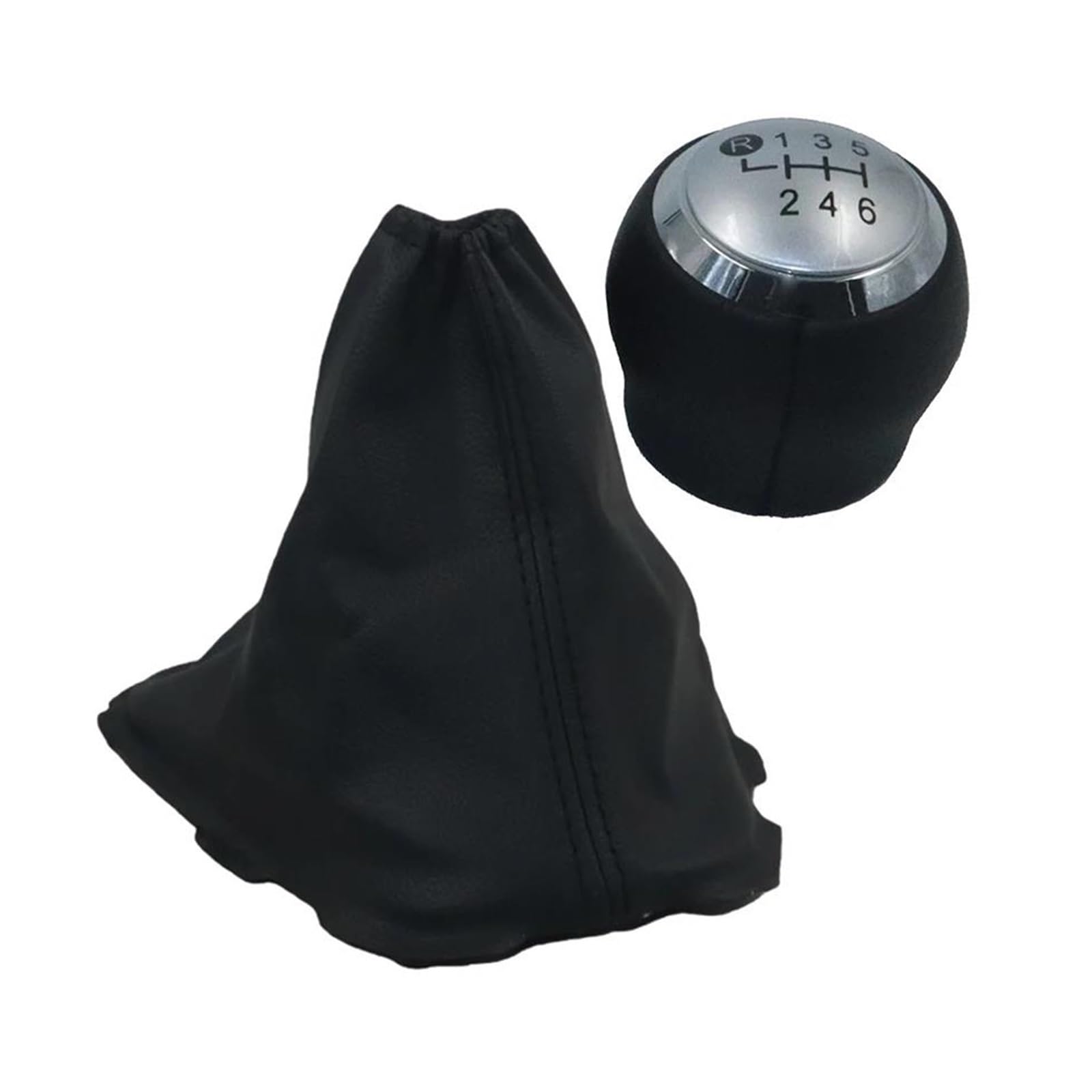 Reokip 6 Speed 1Set Silver Gear Shift Knob Boot Lever Gaitor Shifter For Toyota For Auris E150 2006-2012 Gearbox Gaiter Stick Handles Cover Shifter Lever Knob(6 Speed 1Set Silver)