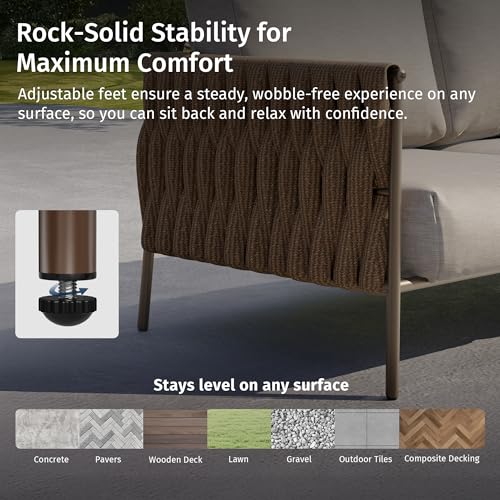 image for EAST OAK 3-Piece Patio Furniture Set | Armchairs & Coffee Table | Outd