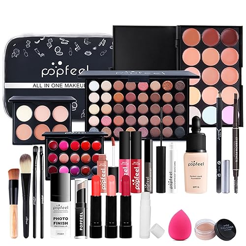 24 Piezas Juego de Maquillaje profesional, Paquete De Cosmético Todo En Uno con Sombras De Ojos Corrector lápiz Labial Etc, Kit De Regalo De Maquillaje - Adecuado para Mujeres y Niñas#3