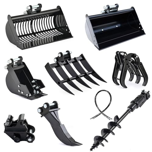 MMS Mini Excavator Attachments Kit, 8 in 1 Excavator...
