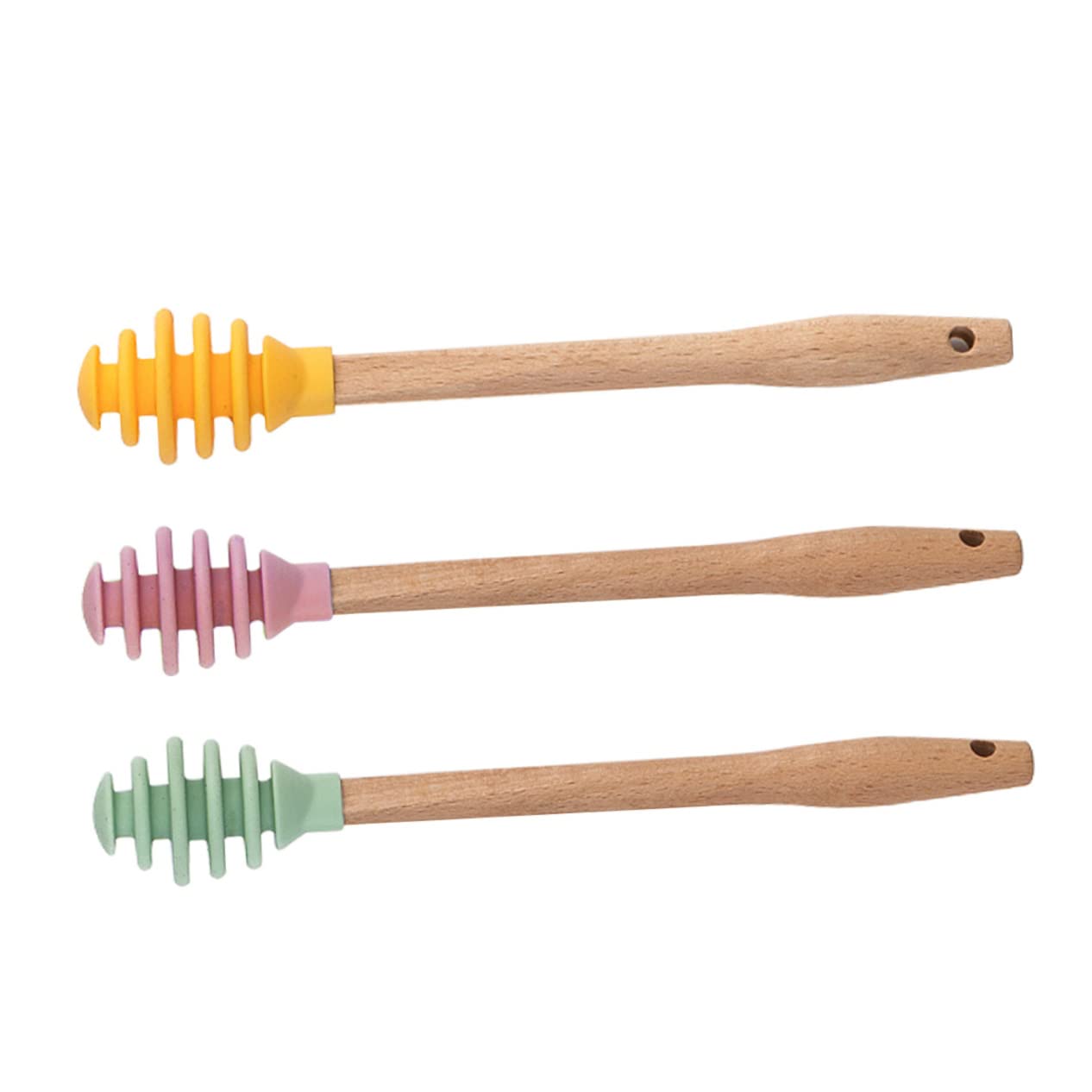 OFFSCH 1Set Silicone Honey Dipper Non Abrasive Honey Stirrers Lightweight and Honey Sticks for Easy Serving and Storage