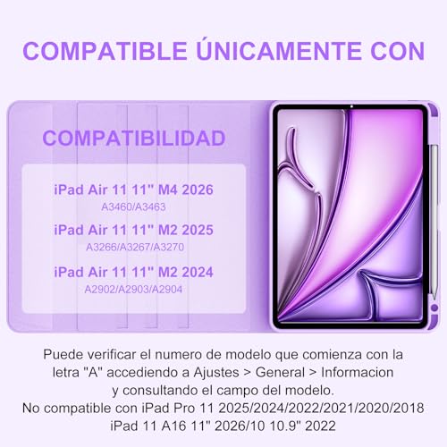 Teclado para iPad Air 11 M4 con Ñ Funda Bluetooth Desmontable 2