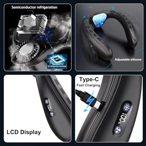 Buy Portable Neck Fan Air Conditioner with Large Cooling Plate, 360° Back Airflow & 6000mAh Rechargeable Cooling for Travel, Office and Outdoor Use Buy Portable Neck Fan Air Conditioner with Large Cooling Plate, 360° Back Airflow & 6000mAh Rechargeable Cooling for Travel, Office and Outdoor Use – Ambiovantora