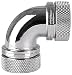 Thermaltake Pacific DIY LCS Chrome G1/4 PETG 16mm (5/8") OD Tube 90 Degree Dual Compression Fitting Cooling - CL-W099-CA00SL-A