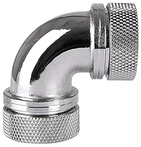 Image of Thermaltake Pacific DIY LCS Chrome G1 /4 PETG 16mm (5 /8 inch) OD Tube 90 Degree Dual Compression Fitting Cooling - CL-W099-CA00SL-A