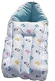 AMARDEEP Blue Baby Quilt & Sleeping Bag Cum Carry Bag – Soft, Cozy, Portable Baby Bedding for Newborns, Infants – 64x41 cm, Perfect for Travel, Stroller, and Sleeping Time